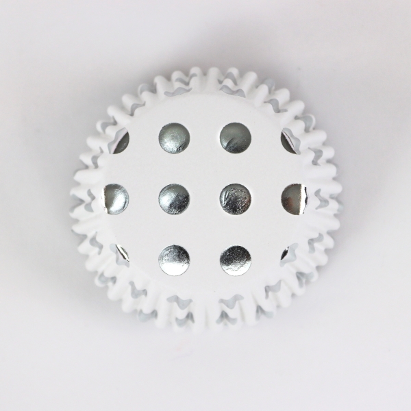 Cupcake Baking Cases - Silver Polka Dots